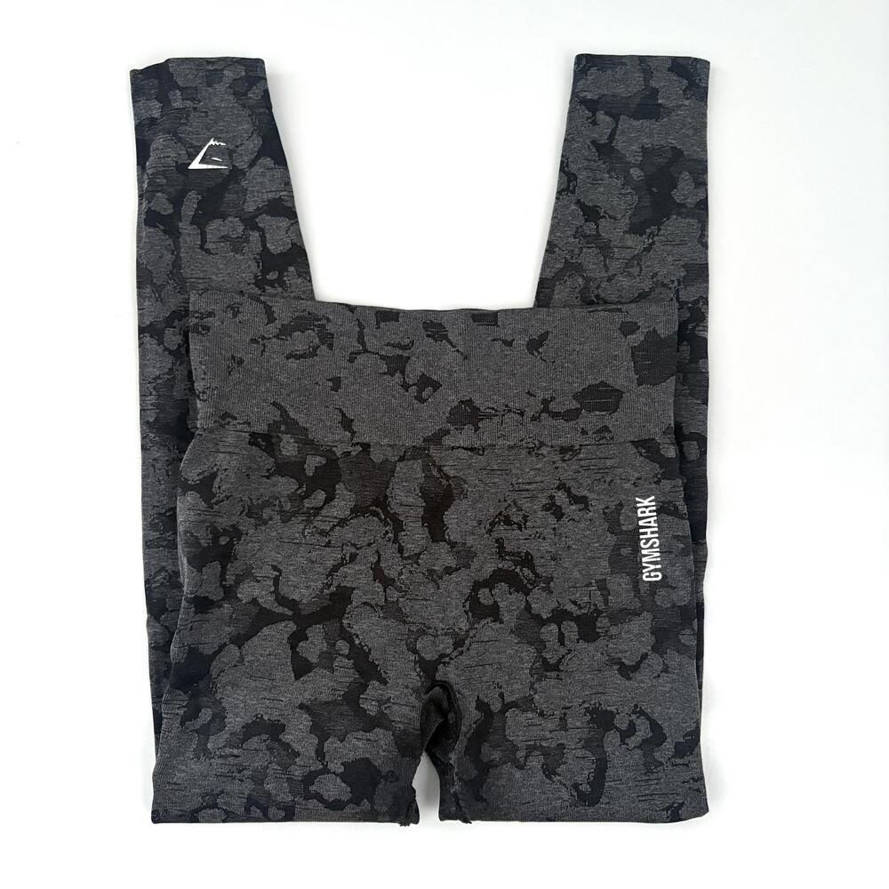 Gymshark Grey & Black Camo High-Waisted Leggings